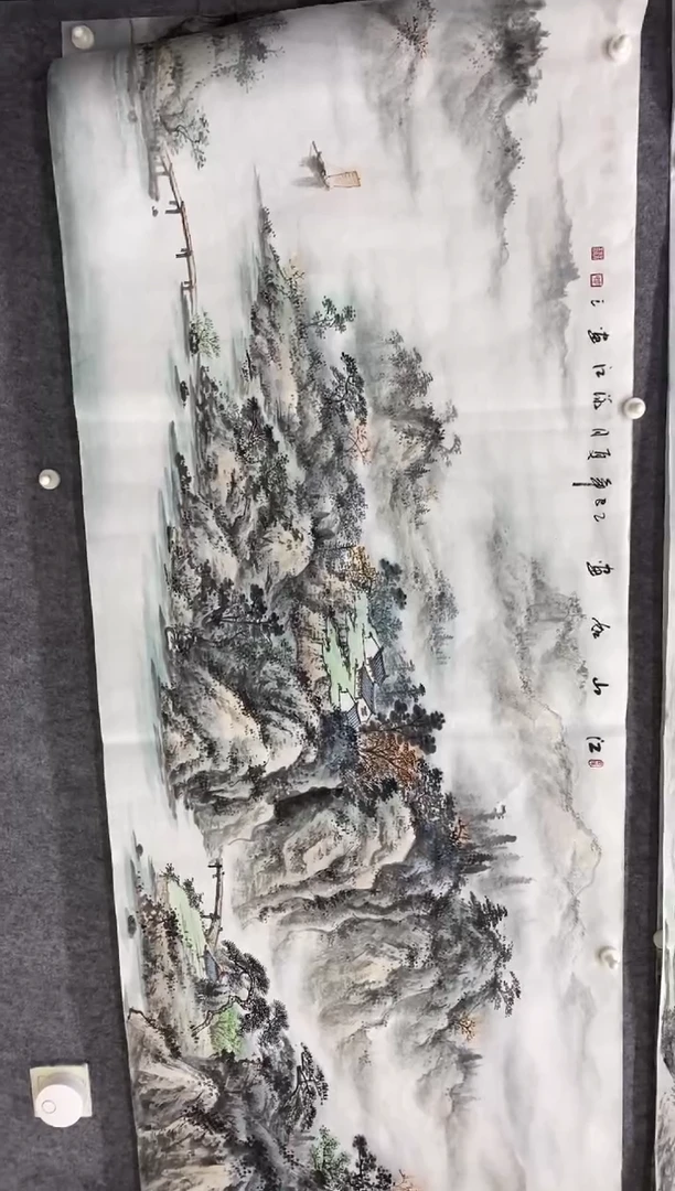 国画秦***女沈泳江 手绘 小六尺180*70cm