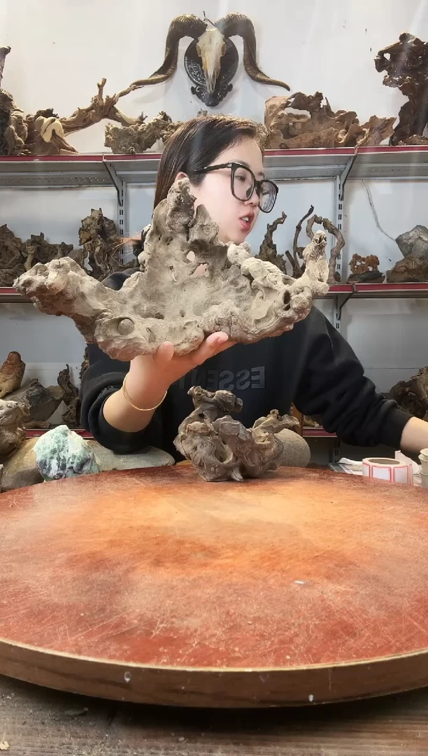 木半**雨黄荆随形摆件自然风化无漆无蜡