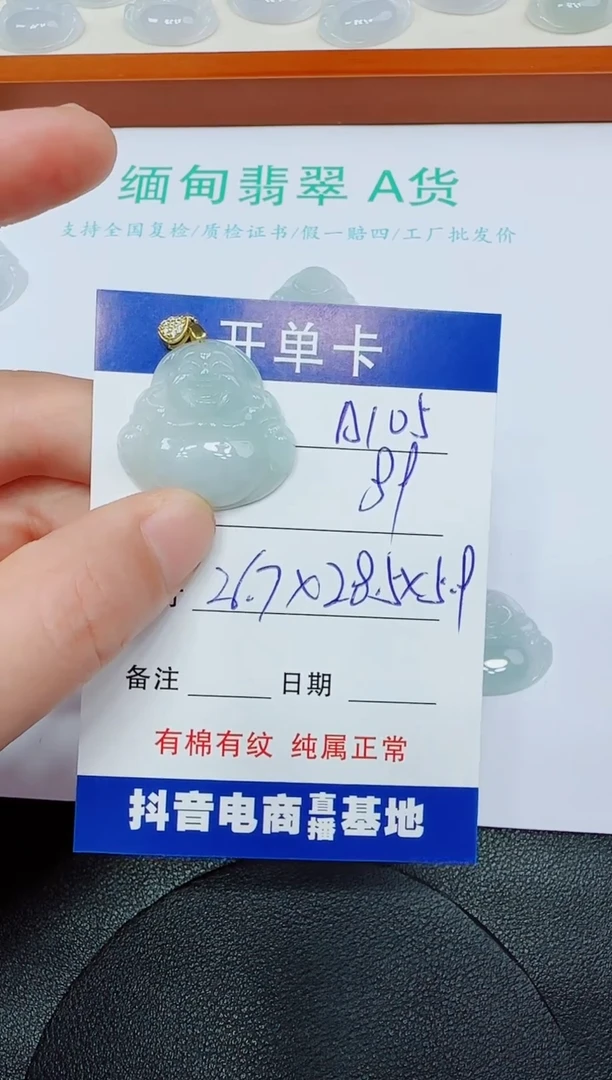 翡翠未镶嵌吊坠(赠链)A105