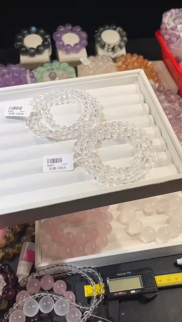 未镶嵌手串水晶多样性发一白水多圈6mm