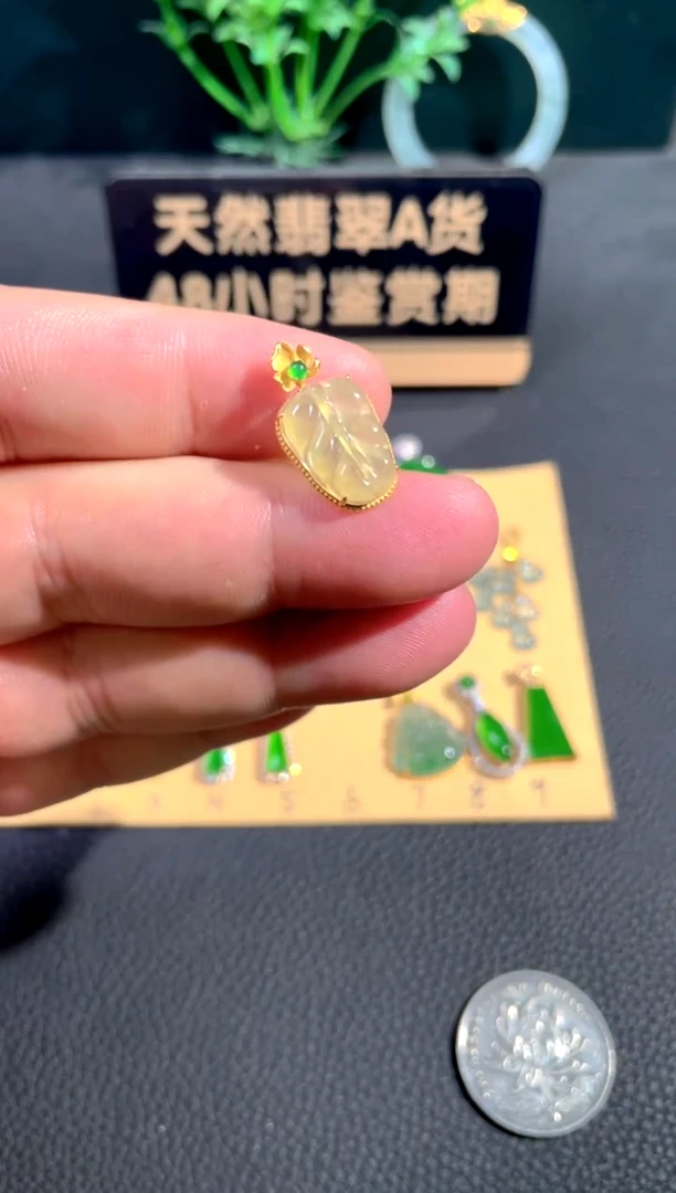 颈饰18K金镶嵌翡翠翡翠