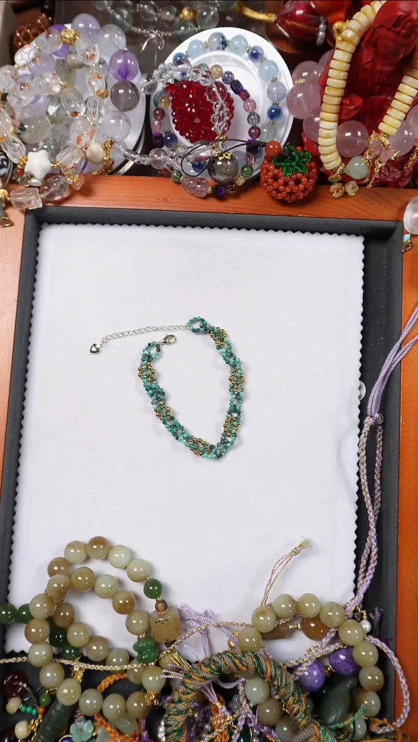 纯铜石英石可**七手链