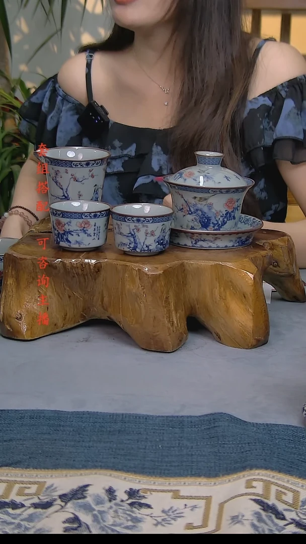 简装家用款4件套 老陶泥开片纹陶瓷茶具