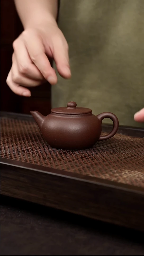 茶壶紫砂紫泥平盖水平