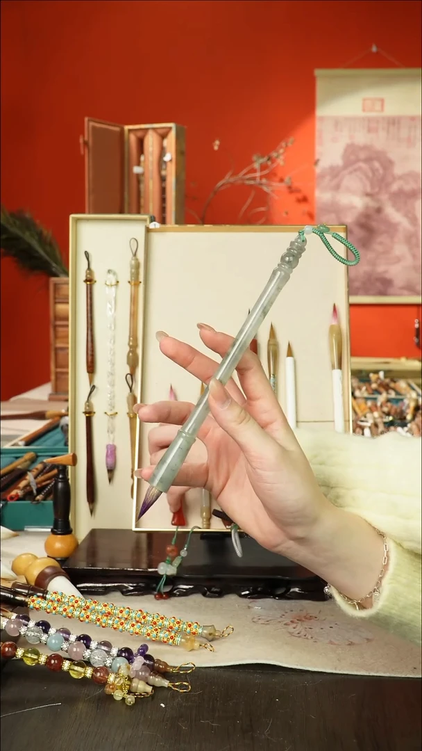 131号闪孤品高货毛笔链接 清水试笔 蘸墨不退