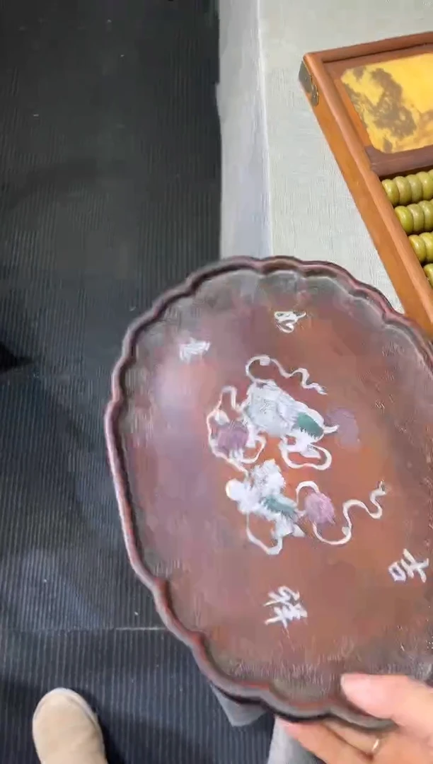 檀香紫檀（小叶紫檀）狮子茶盘