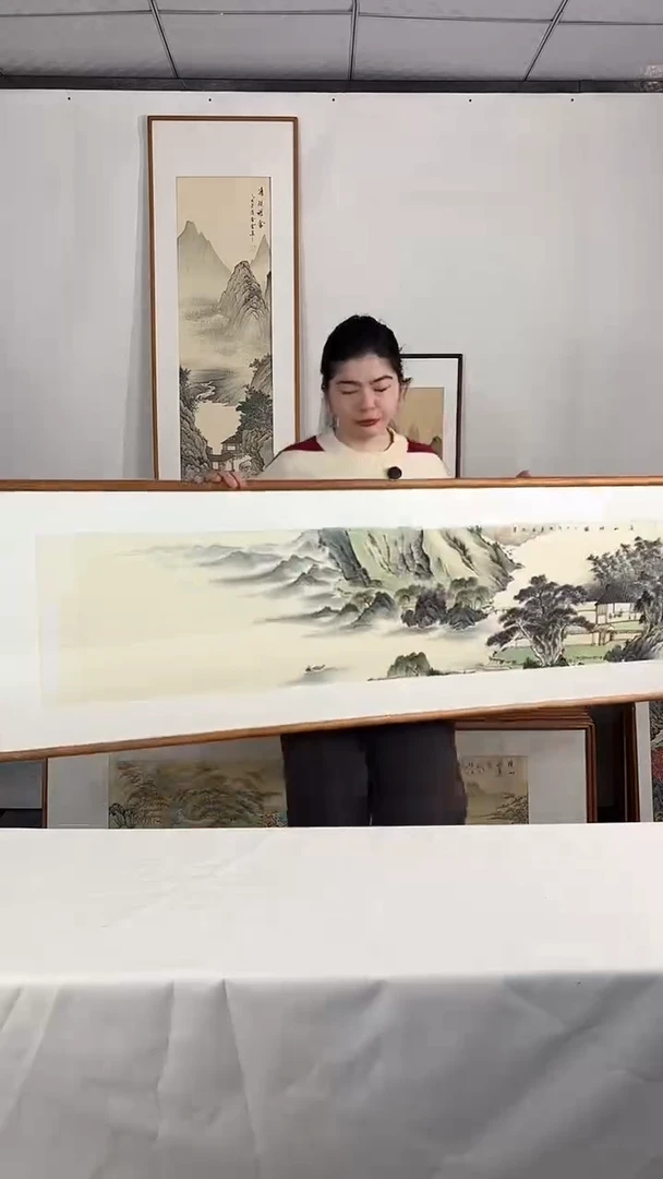 国画手绘*溪山神韵*52*172cm