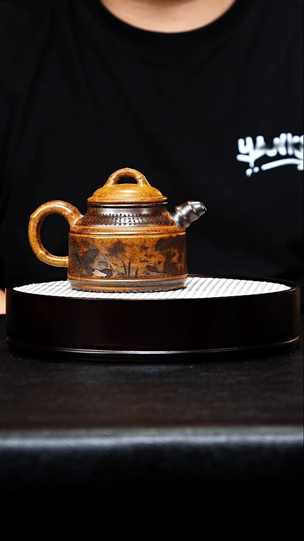 茶杯紫砂宜兴紫砂 熊猫竹段 龙骨金砂
