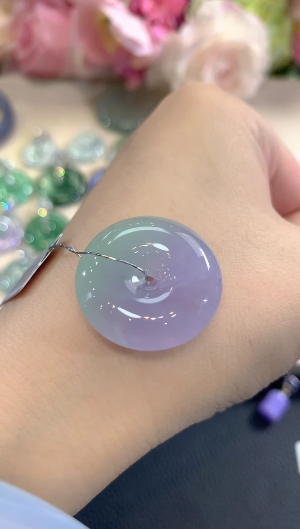 吊坠(不含链)未镶嵌翡翠春日珠宝 B84   紫货有色差