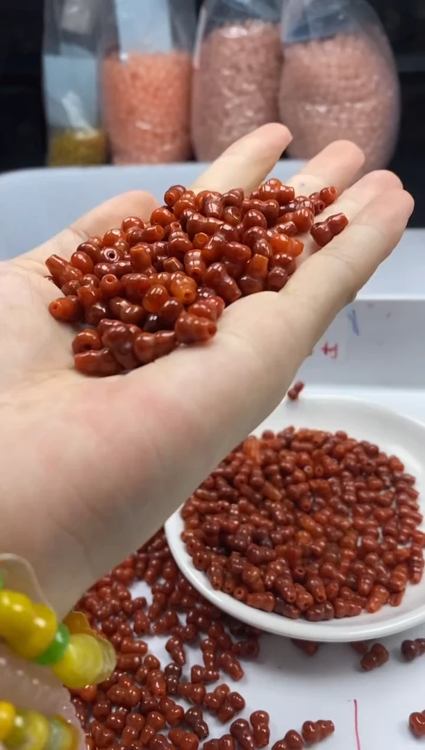 翡翠未镶嵌颈饰W921红翡葫芦9*6mm*10颗