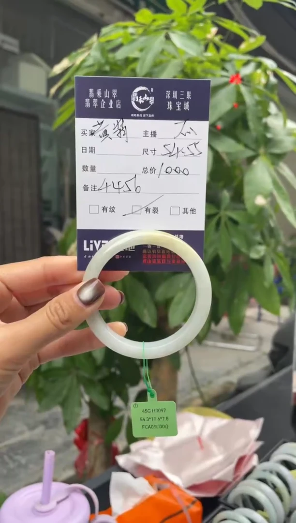 未镶嵌手镯翡翠G 54正圈 4456