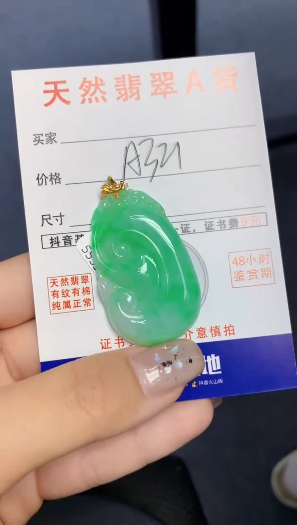 颈饰18K金镶嵌翡翠天然缅甸A货翡翠百元以上9元证书费自理