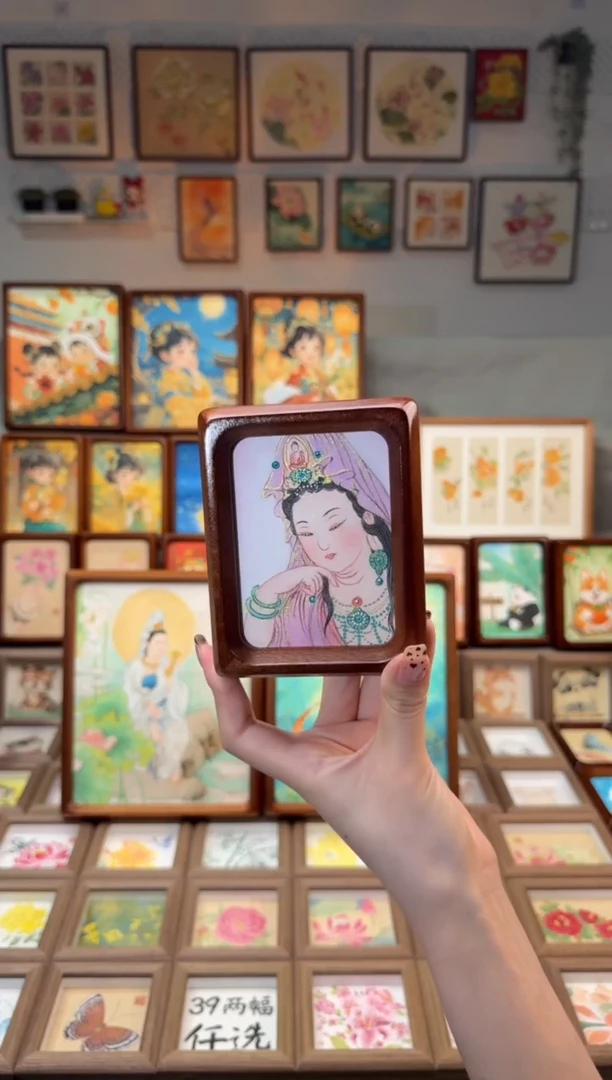 国画紫衣观音 手绘国画4