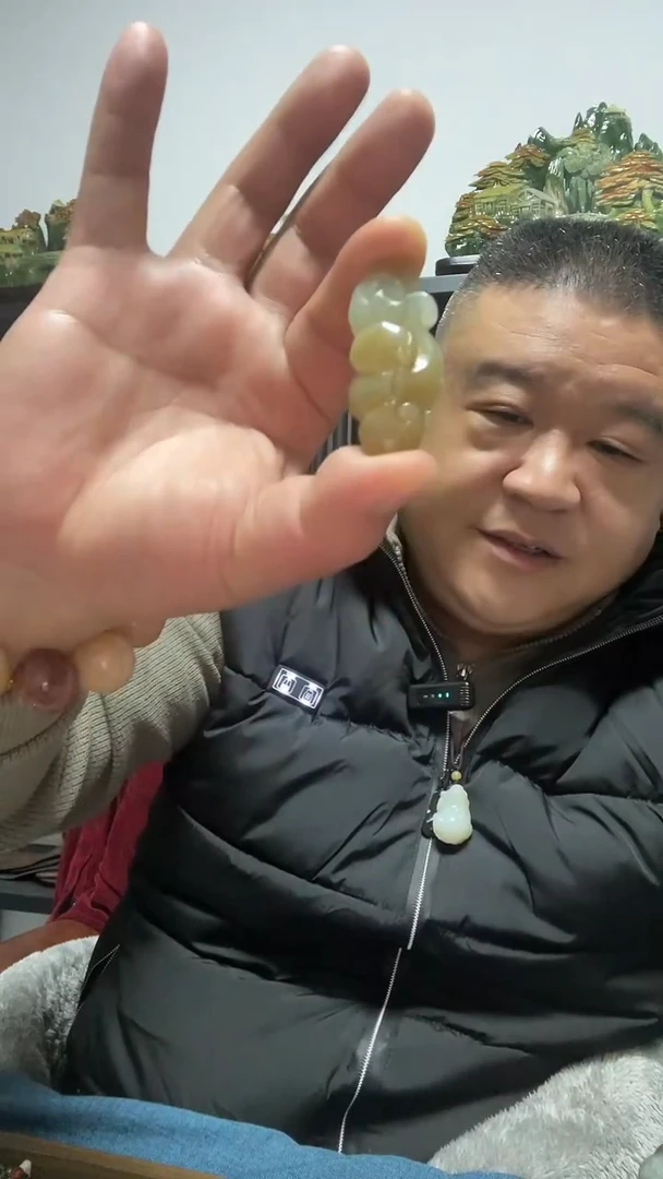 吊坠(赠链)未镶嵌和田玉如意吊坠微瑕