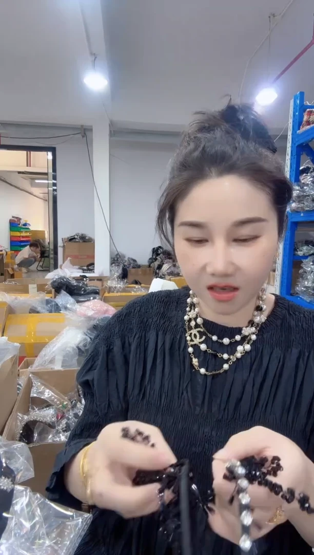 非金属布艺铜丝线边夹发箍集合 LG-879