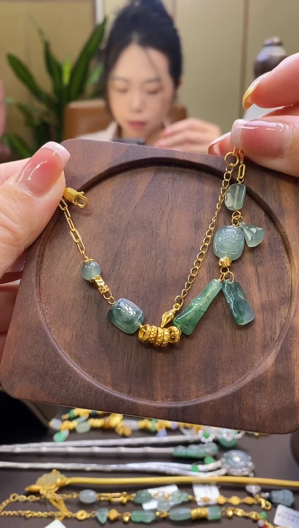 翡翠银S925镶嵌吊坠(不含链)੮****ঞ净货12690