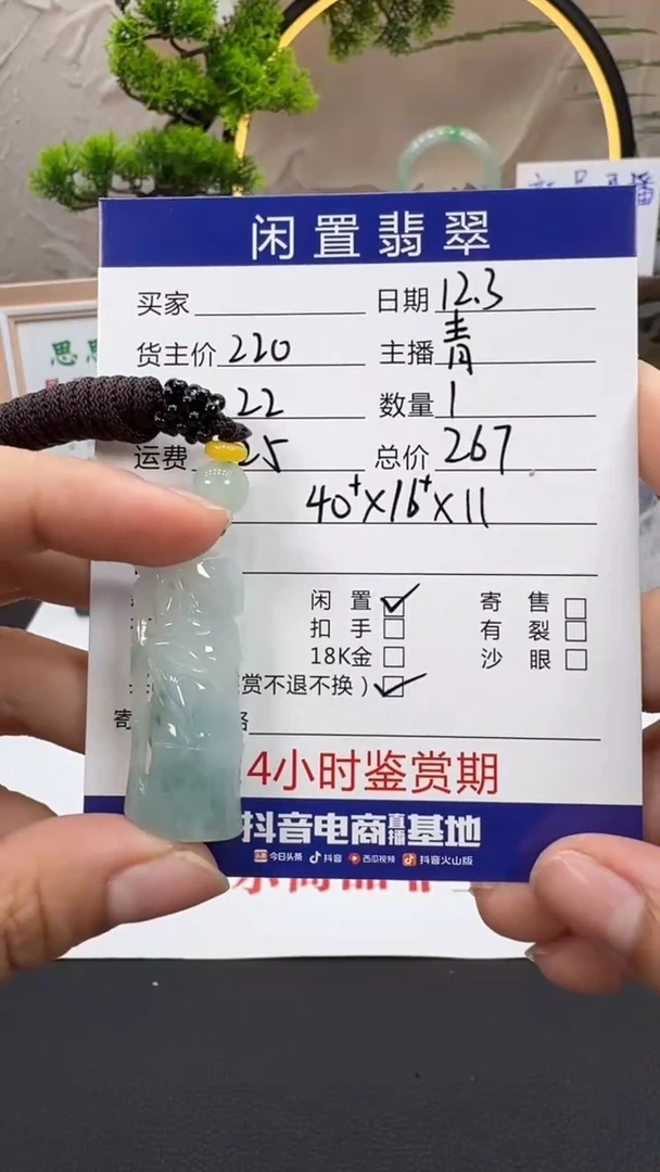 颈饰未镶嵌翡翠挂件