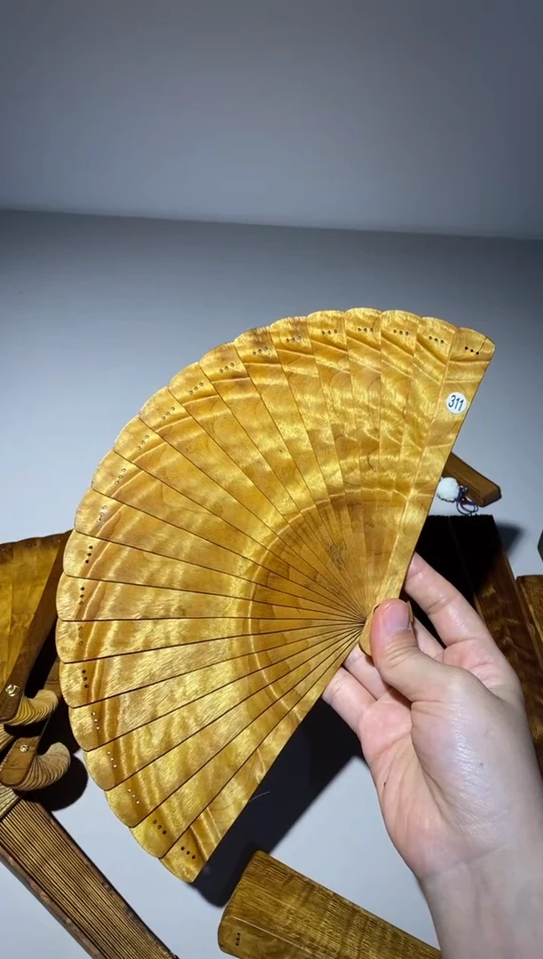 金丝楠16cm金丝楠木小叶桢楠扇311