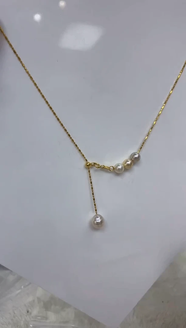 海水珍珠银S925镶嵌颈饰