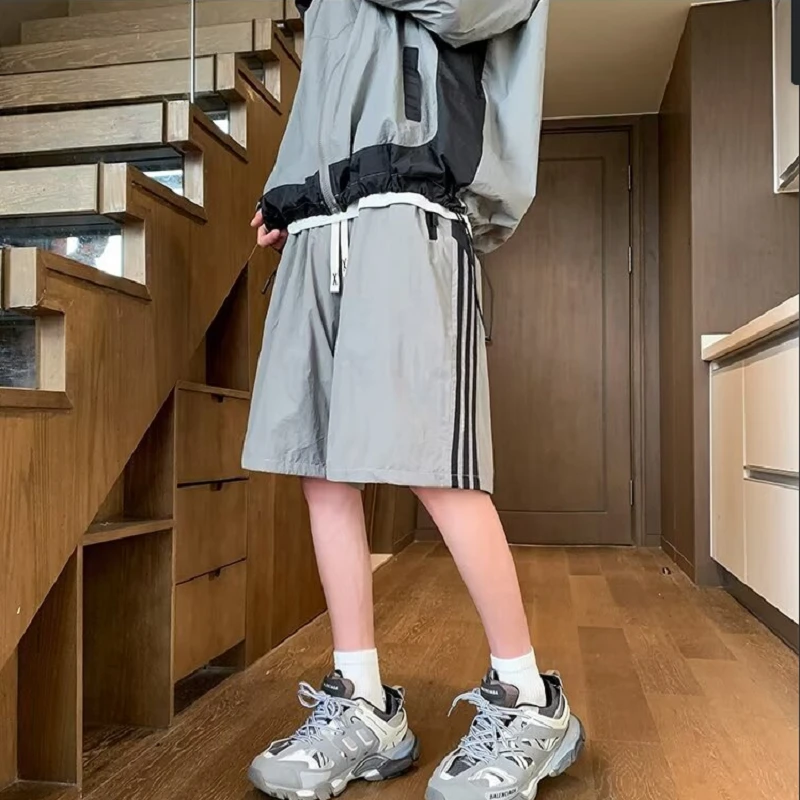 A139夏装休闲短裤男潮牌ins薄款宽松中裤百搭五分裤2025年ins