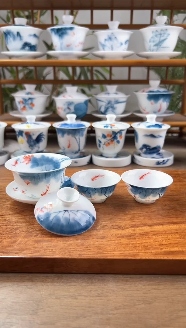 微瑕线条莲80ml內绘+小玉兰杯2个