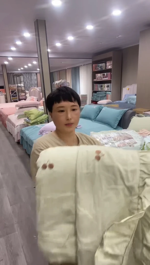 聚酯纤维浅绿色   夏被四件套
