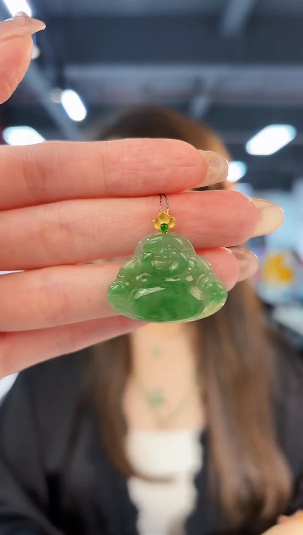 【闪购商品】翡翠颈饰18K金镶嵌缅料A货/支持复检/一件