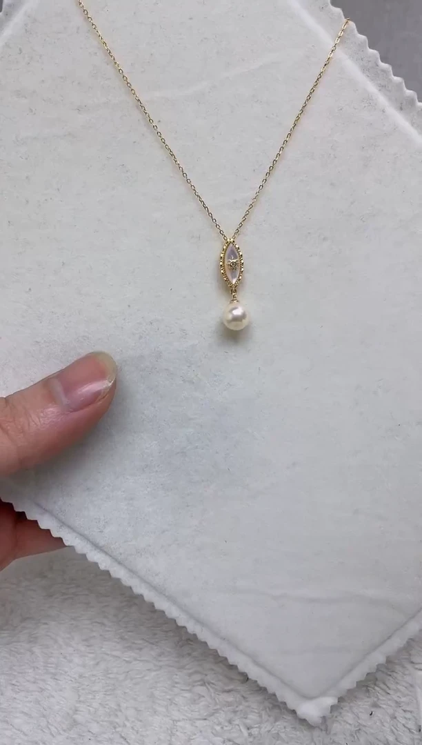 颈饰银S925镶嵌海水珍珠