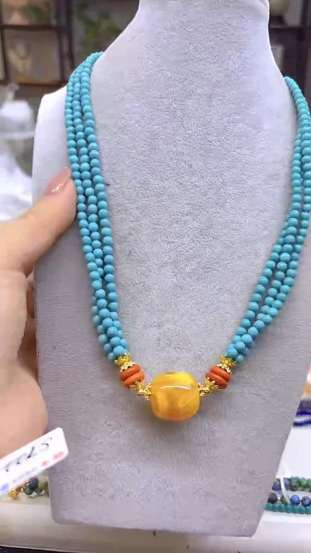 未镶嵌颈饰蜜蜡DIY款X689