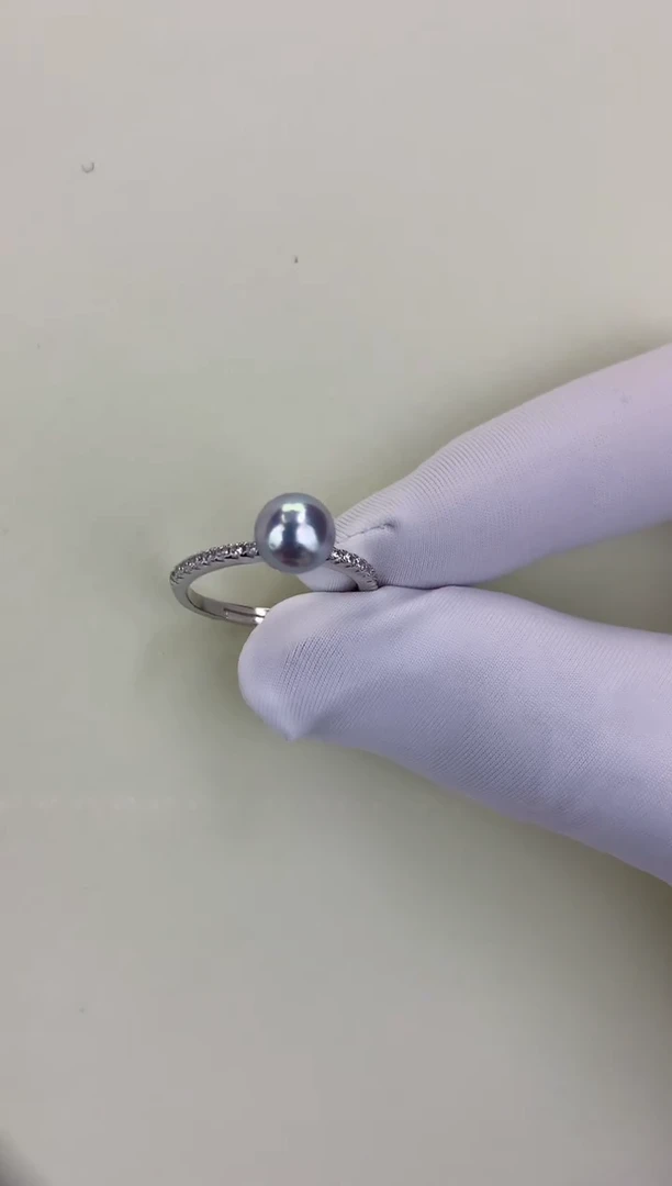 银S925镶嵌DA海水珍珠 GD091 戒指