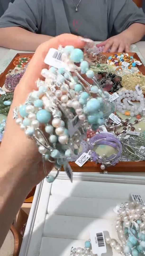 【闪购商品】淡水珍珠手绳银S925镶嵌Q007珍珠海纹单珠设计款