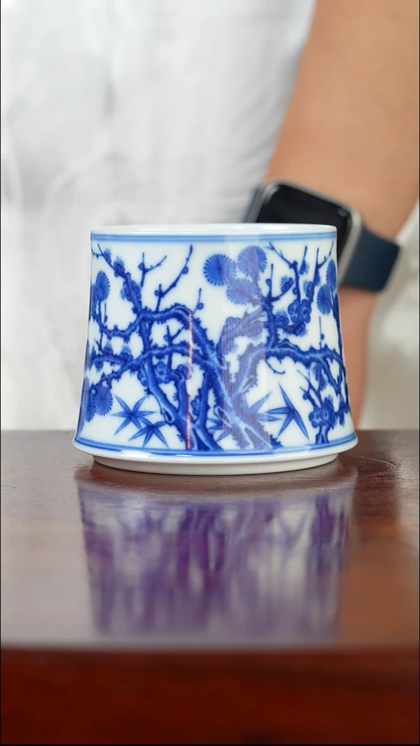 祖传窑  真柴窑传承400年松竹梅直口杯