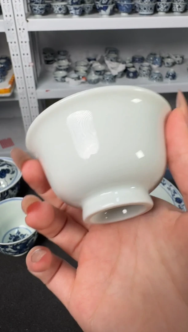 杯子陶瓷刘建锋窑白胎小压手杯