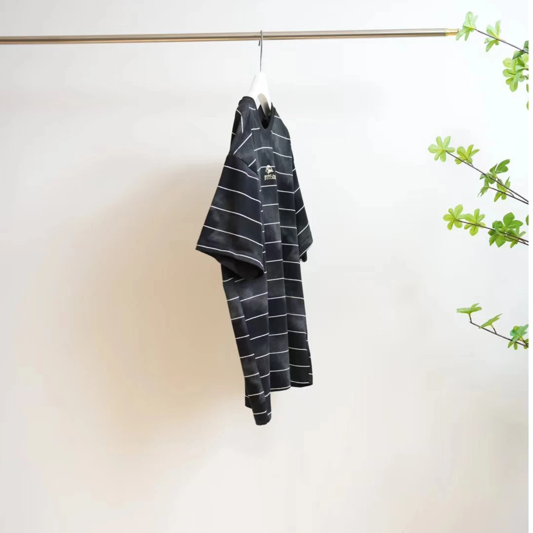 2-715-夏季儿童条纹露营印花休闲圆领短袖T恤J（18005）