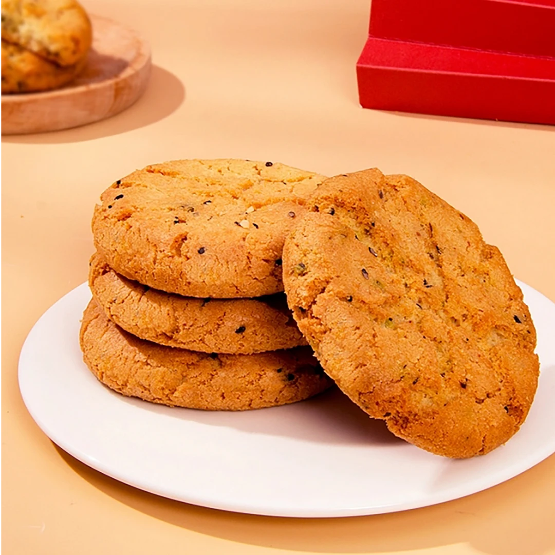 爆款黑芝麻奶香桃酥宫廷式糕点健康传统零食代餐桃酥饼干