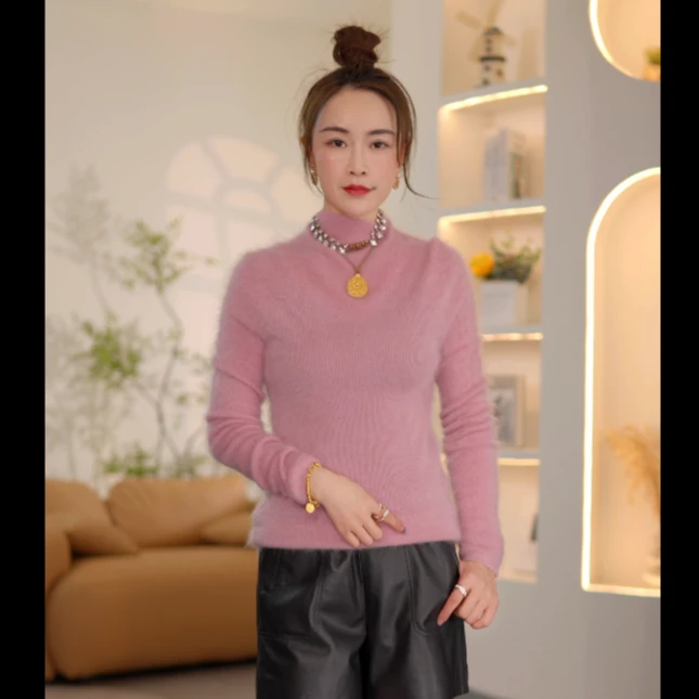 L8097时尚穿搭女装休闲圆领毛衣羊绒衫羊绒毛衣