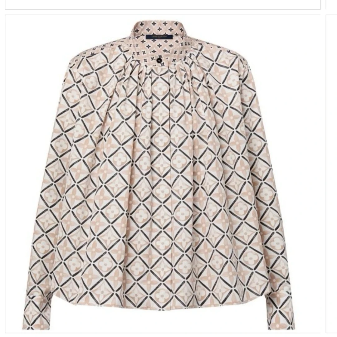 未使用 LouisVuitton/路易威登 满印做旧褶裥衬衫 多色