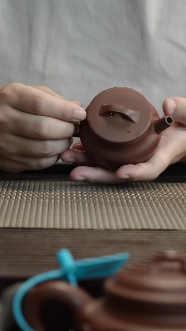 茶壶紫砂底槽清瓦当半手工150CC