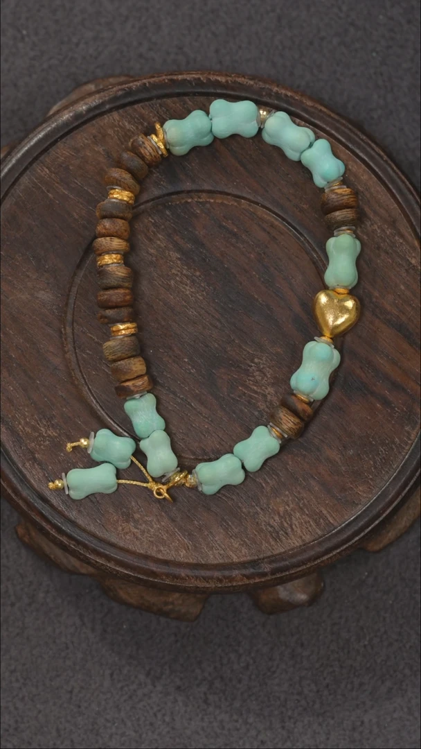 【闪购商品】绿松石手链18K金镶嵌1