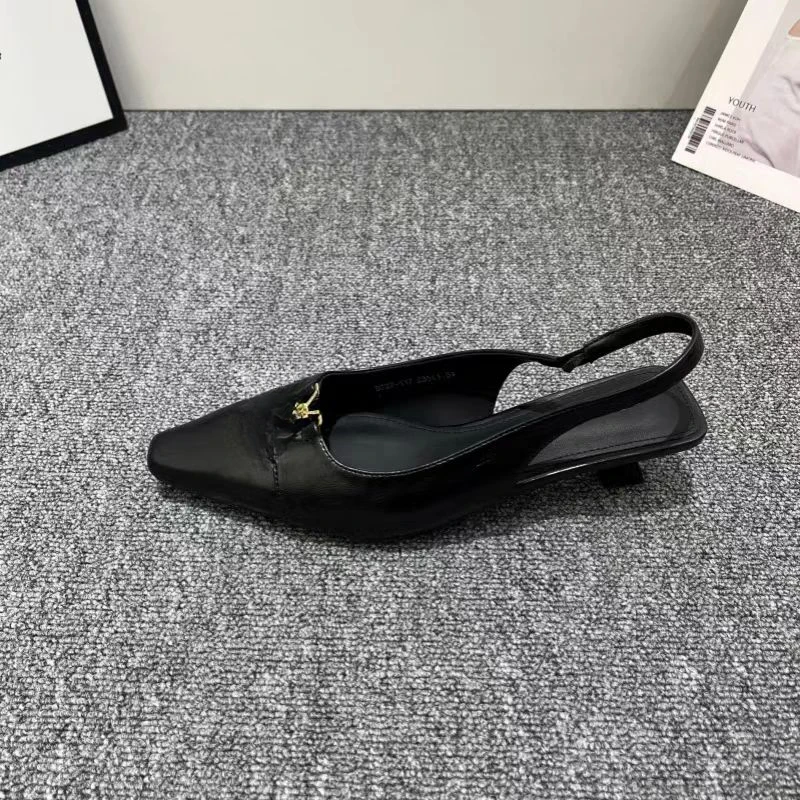 女鞋细跟后空一字式扣带包头凉鞋G6-2765