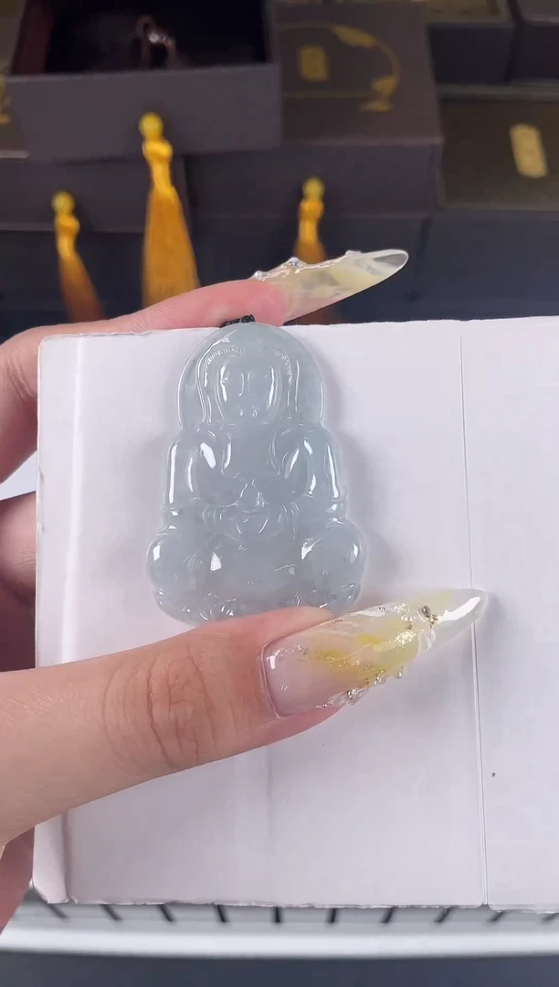 颈饰未镶嵌翡翠ZC117观音+孤品+送同款绳子