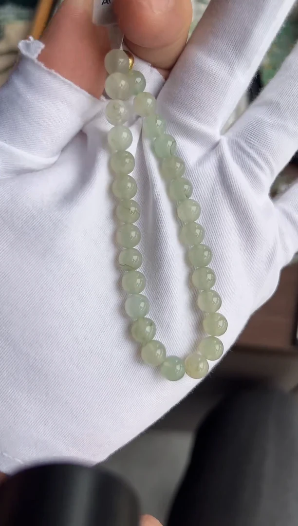 散珠翡翠翡翠手串卡7  有瑕疵