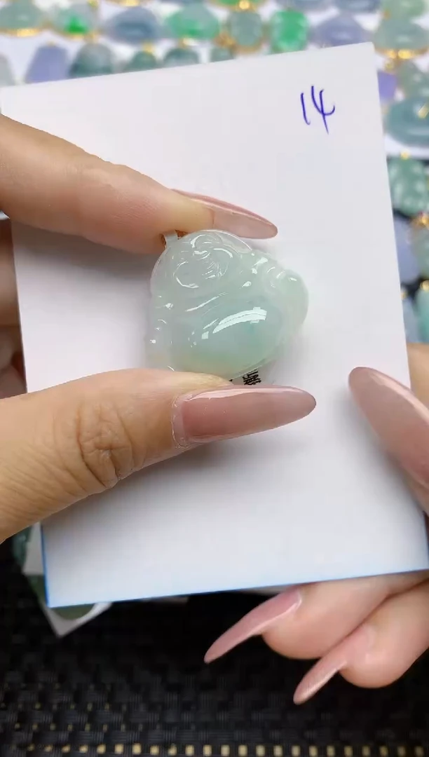 【闪购商品】翡翠颈饰18K金镶嵌天然A货翡翠 14