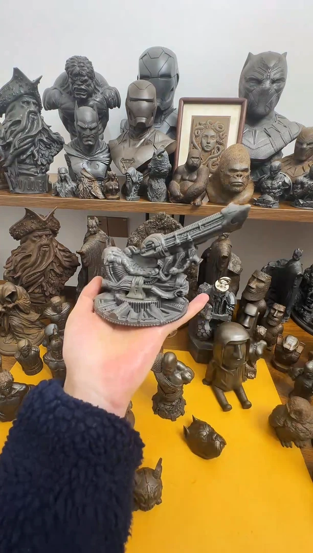 金属实心铁艺摆件~~新品大炮飞船（黑色）
