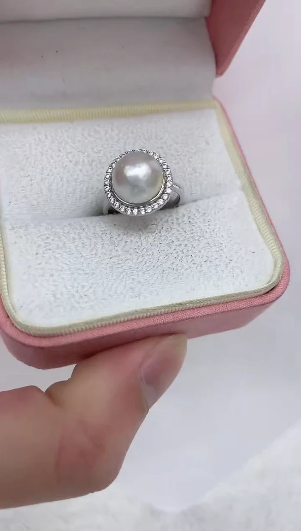 【闪购商品】海水珍珠戒指银S925镶嵌海水珍珠戒指