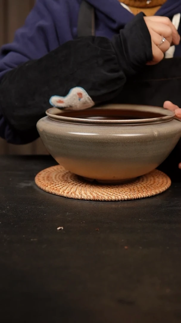 【闪购商品】瓷片泥泥手工花盆口17高8