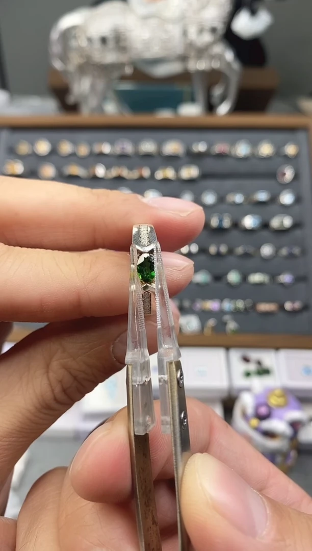 银S925镶嵌透辉石星辰陈*14号圈