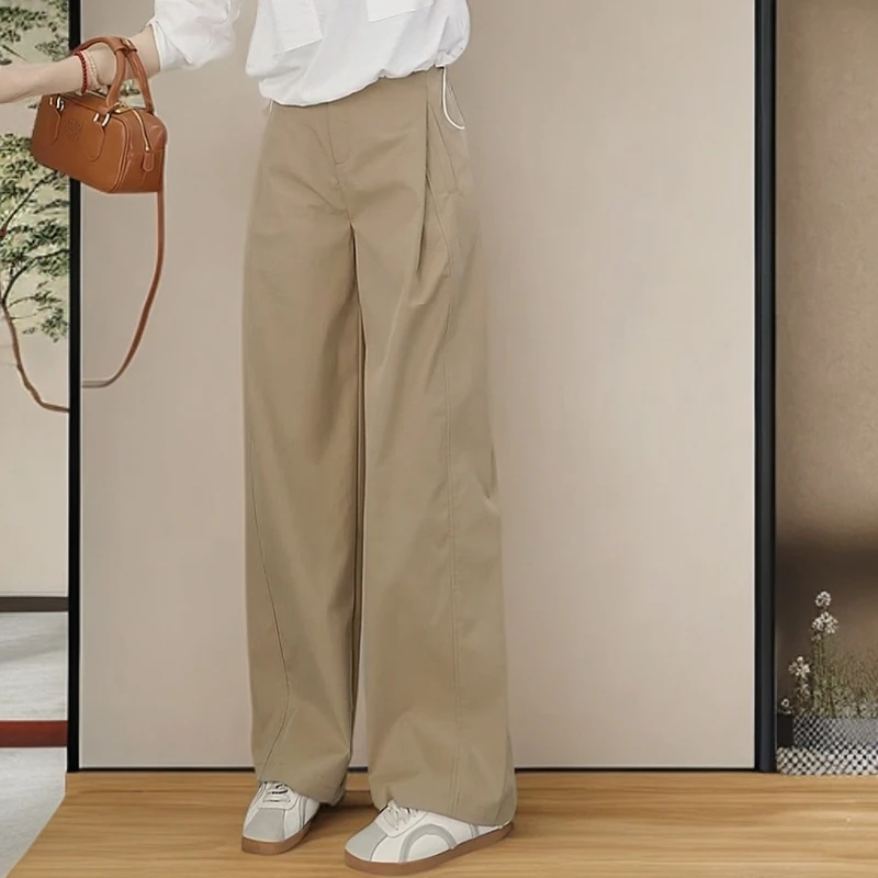 天丝棉A版风琴裤压褶显瘦阔腿休闲裤时尚女裤子
