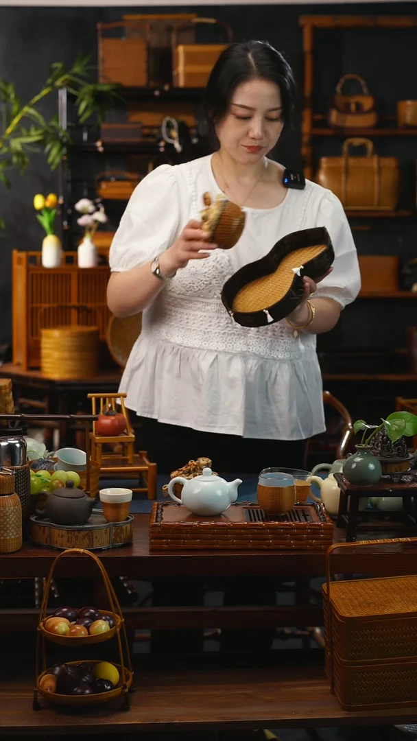 个乐葫芦果盘非遗竹编