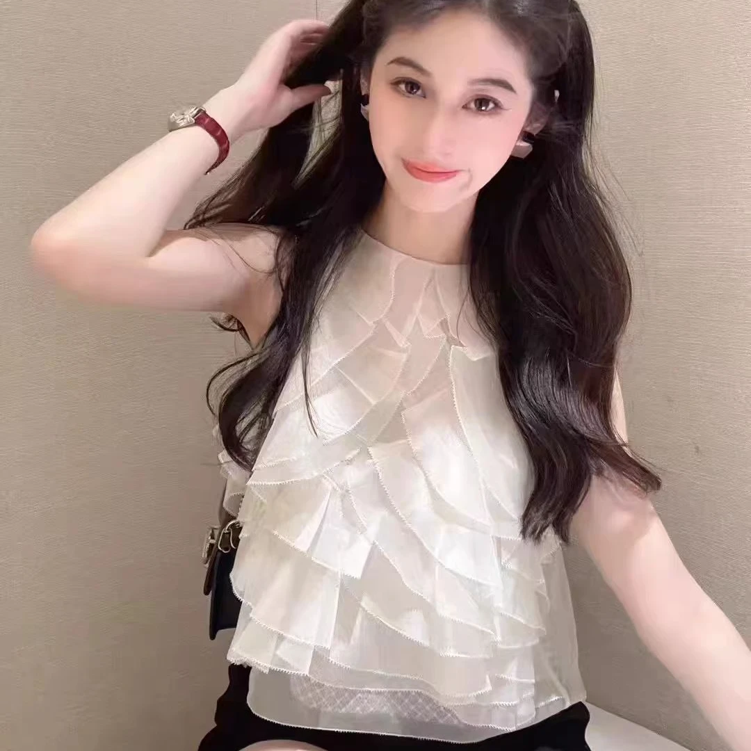 【晓晓轻奢】无袖背心吊带女夏季设计感小众法式气质显瘦外穿上衣